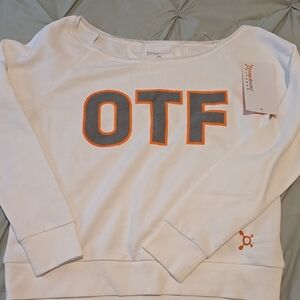 Orangetheory White Crewneck Sweatshirt with Orange-Trim OTF